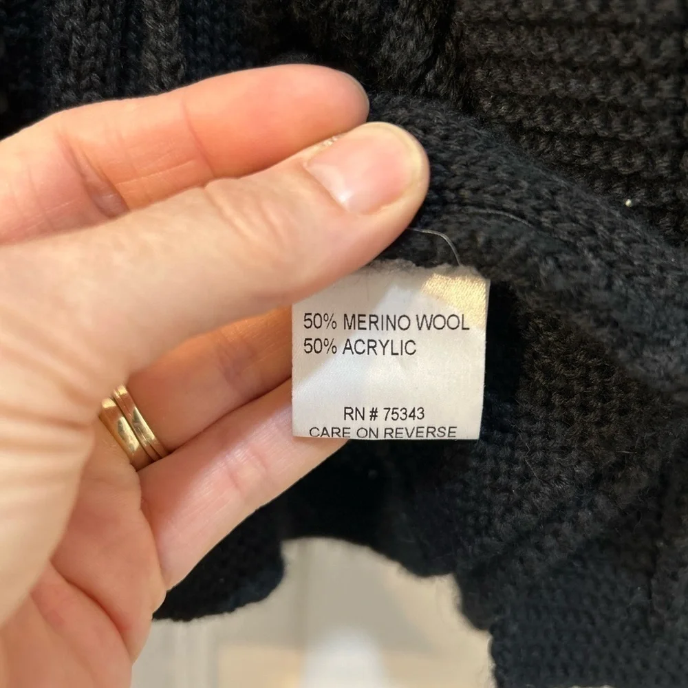 Berretti Merino Wool‎ Infused Cardigan Sweater XL Italy Crochet Cuff Cottagecore